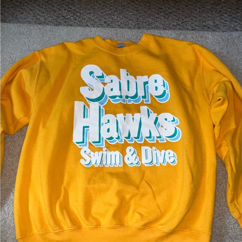 Sabre Hawks Kids Swim Yellow Sweatshirt